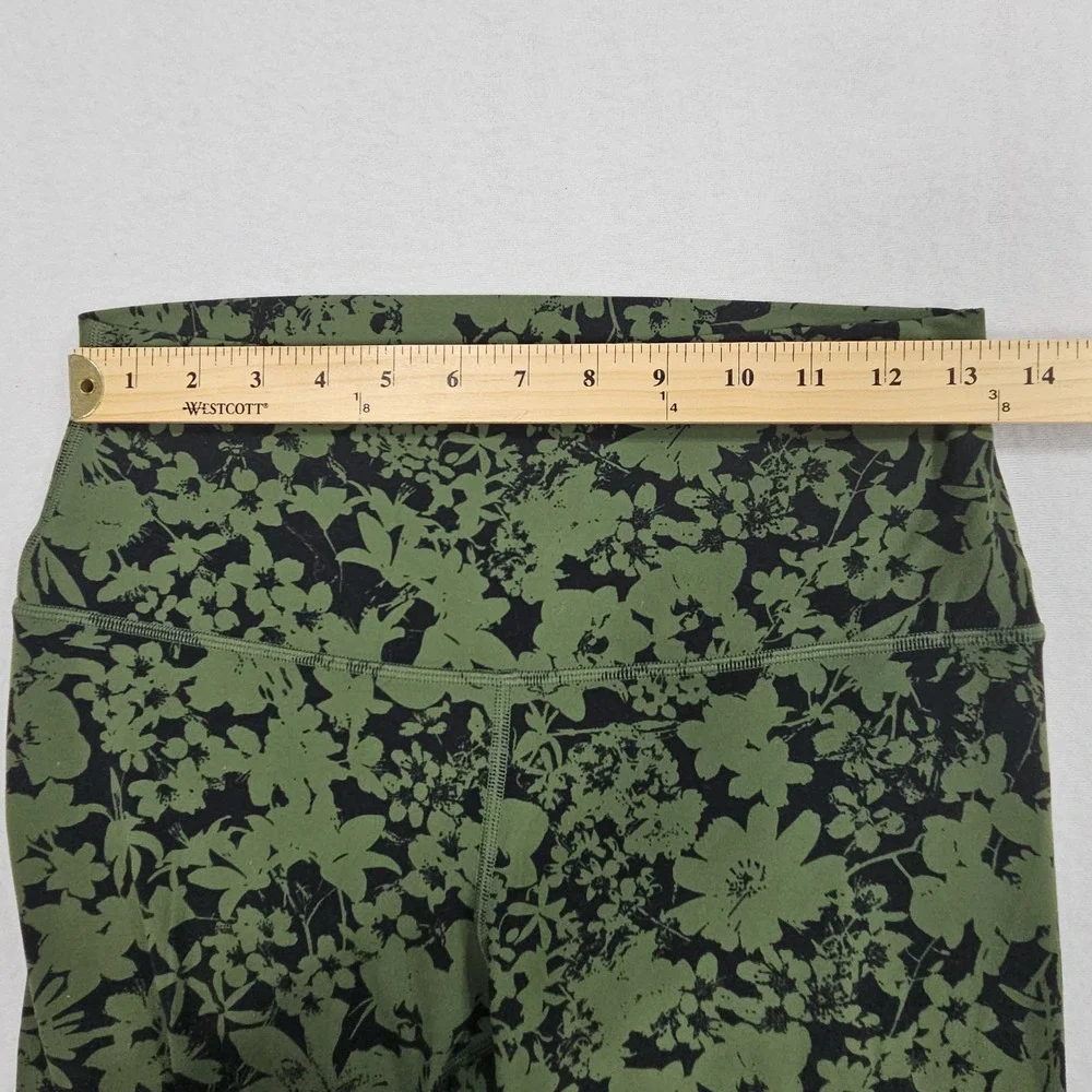 Lululemon Align High Rise Crop Womens 8 Efflorescent Barracks Green Black Yoga
